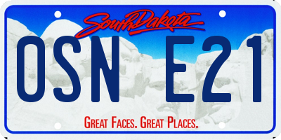 SD license plate 0SNE21