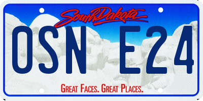 SD license plate 0SNE24