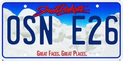 SD license plate 0SNE26