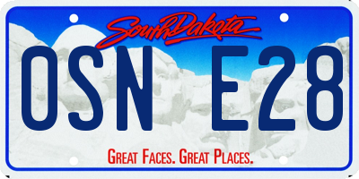 SD license plate 0SNE28
