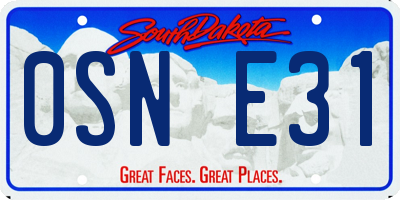 SD license plate 0SNE31