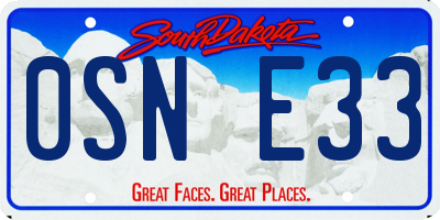 SD license plate 0SNE33