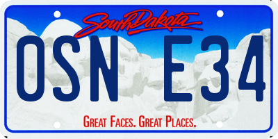 SD license plate 0SNE34