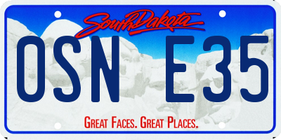 SD license plate 0SNE35