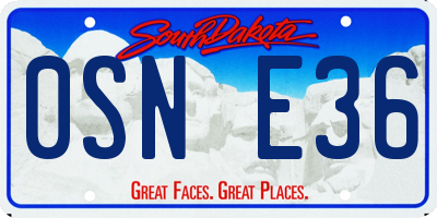 SD license plate 0SNE36
