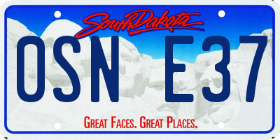 SD license plate 0SNE37
