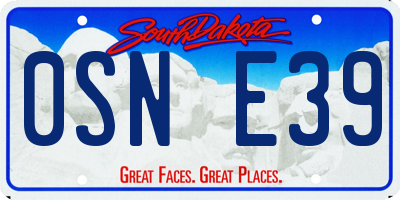 SD license plate 0SNE39