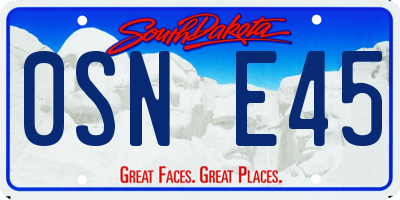 SD license plate 0SNE45