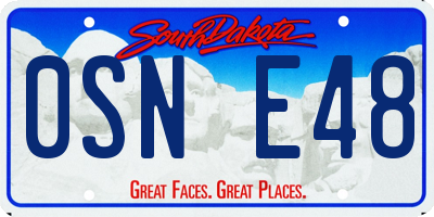 SD license plate 0SNE48