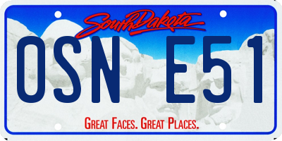 SD license plate 0SNE51