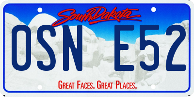 SD license plate 0SNE52