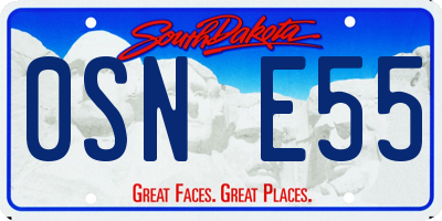 SD license plate 0SNE55