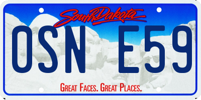 SD license plate 0SNE59
