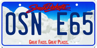 SD license plate 0SNE65