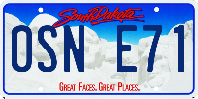 SD license plate 0SNE71
