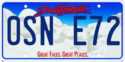 SD license plate 0SNE72