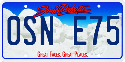 SD license plate 0SNE75