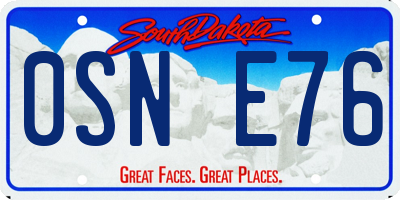 SD license plate 0SNE76