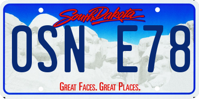 SD license plate 0SNE78