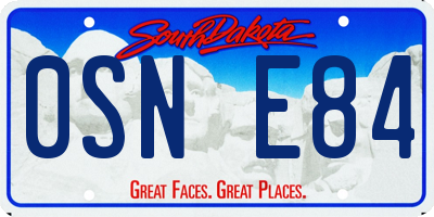 SD license plate 0SNE84
