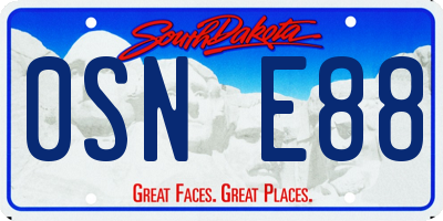 SD license plate 0SNE88