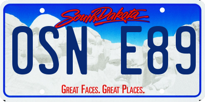SD license plate 0SNE89