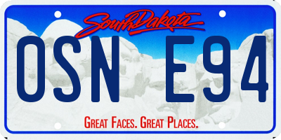 SD license plate 0SNE94