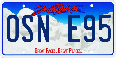 SD license plate 0SNE95
