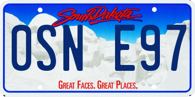 SD license plate 0SNE97