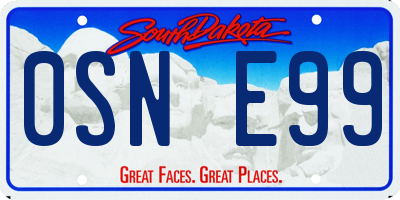 SD license plate 0SNE99