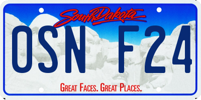 SD license plate 0SNF24