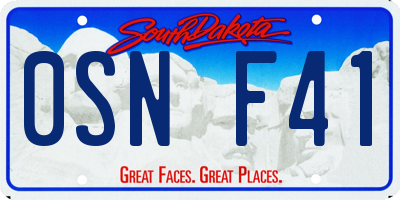 SD license plate 0SNF41