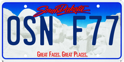 SD license plate 0SNF77
