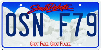 SD license plate 0SNF79