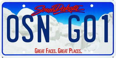 SD license plate 0SNG01