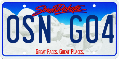 SD license plate 0SNG04