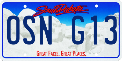 SD license plate 0SNG13