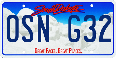 SD license plate 0SNG32
