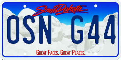 SD license plate 0SNG44