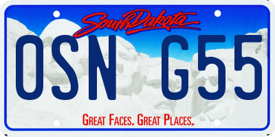 SD license plate 0SNG55