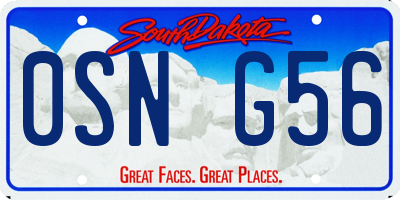 SD license plate 0SNG56