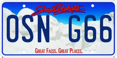 SD license plate 0SNG66