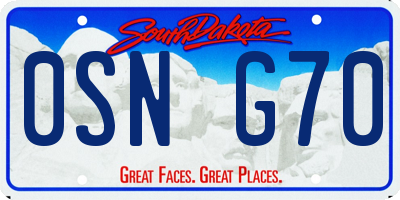 SD license plate 0SNG70