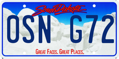 SD license plate 0SNG72