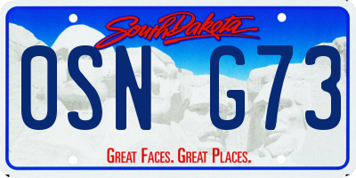 SD license plate 0SNG73