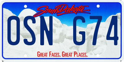 SD license plate 0SNG74