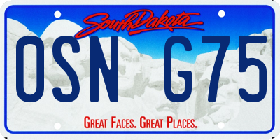 SD license plate 0SNG75