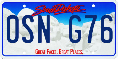 SD license plate 0SNG76