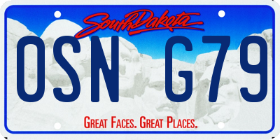 SD license plate 0SNG79