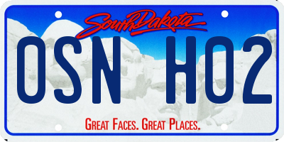 SD license plate 0SNH02